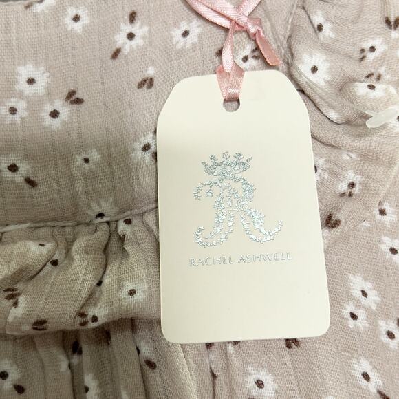 Rachel Ashwell 3T NEW Toddler Girls Beige Floral Ruffle Dress - Picture 7 of 11